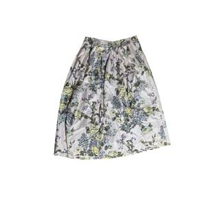 Vintage Lands' End Floral Print Cotton Midi Skirt - Size 14 - Cottagecore